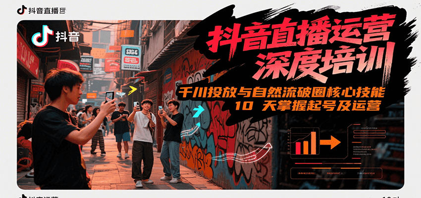 抖音直播运营深度培训,千川投放与自然流核心技能,10天掌握起号及运营(6-7月新课)-樵渔匹