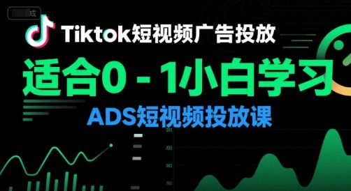 Tiktok短视频广告投放,适合0-1小白学习ADS短视频投放课-樵渔匹
