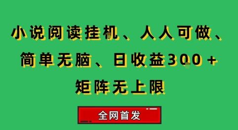 小说挂G阅读,人人可做,简单无脑,一天收益3张+矩阵无限上,全网首发【揭秘】-樵渔匹