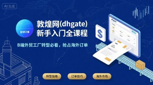 敦煌网(dhgate)新手入门全课程,B端外贸工厂转型必看,抢占海外订单-樵渔匹