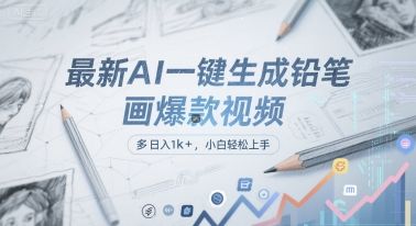 最新AI一键生成铅笔画爆款视频，多平台分发，日 入1k+，小白轻松上手【揭秘】-樵渔匹