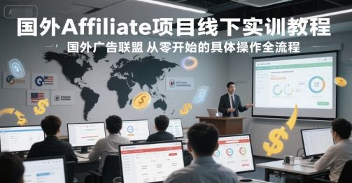 国外Affiliate项目线下实训教程,国外广告联盟从零开始的具体操作全流程-樵渔匹
