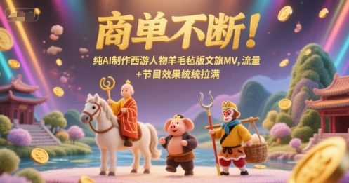 商单不断！纯AI制作西游人物羊毛毡版文旅MV，流量+节目效果统统拉满-樵渔匹