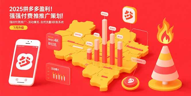 2025拼多多盈利地图：强付费推广策略/活动爆流/自然流量获取系统(7月更新-樵渔匹