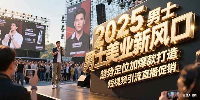 2025男士美业新风口，趋势定位加爆款打造，短视频引流直播促销-樵渔匹
