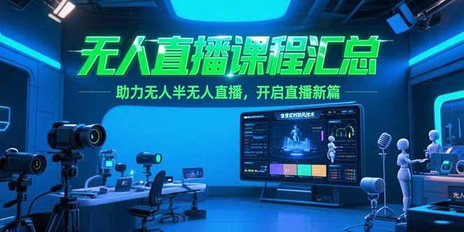 无人直播课程汇总，含非实时防风技术，助力无人半无人直播，开启直播新篇-樵渔匹