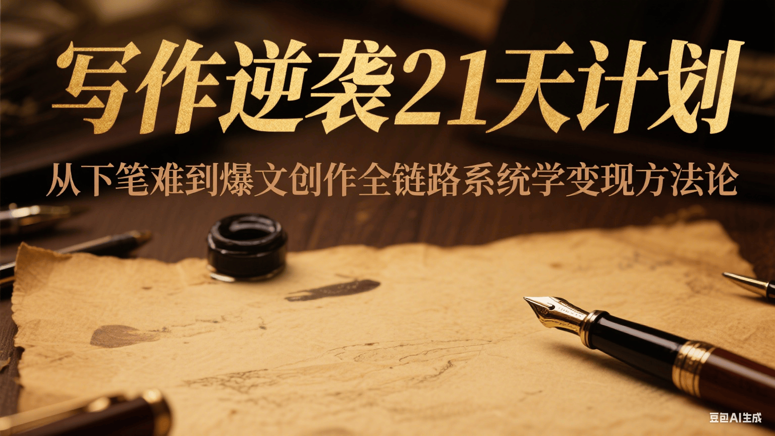 写作逆袭21天计划:从下笔难到爆文创作全链路系统学变现方法论-樵渔匹