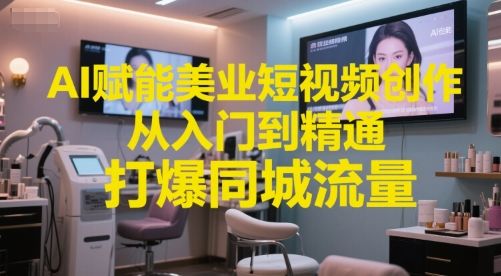 AI赋能美业短视频创作，从入门到精通，打爆同城流量，超级AI工具短视频实操落地-樵渔匹