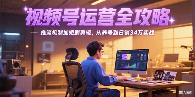 2025视频号运营全攻略,推流机制加短剧剪辑,从养号到日销34万实战-樵渔匹