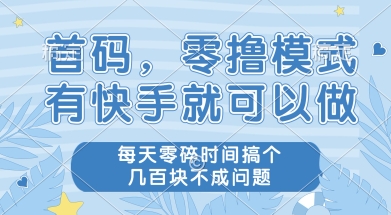 首码零撸项目,有快手就可以做,每天业务时间搞个几张不是问题【揭秘】-樵渔匹