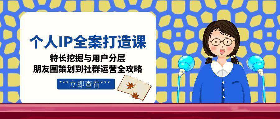 个人IP全案打造课，特长挖掘与用户分层，朋友圈策划到社群运营全攻略-樵渔匹