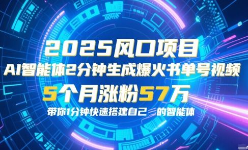 AI智能体2分钟一键生成爆火书单号原创视频,5个月涨粉57w,带你零代码1分钟搭建智能体-樵渔匹