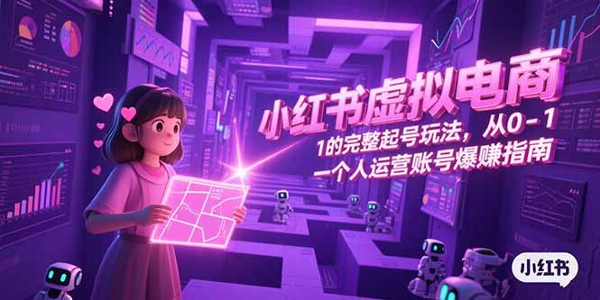 小红书虚拟电商，从0-1的完整起号玩法，一个人运营账号爆赚指南-樵渔匹