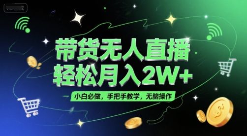 带货无人直播，轻松月入2W+，小白必做，手把手教学，无脑操作(附学习资料)-樵渔匹