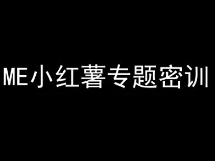 ME小红薯专题密训-小红书电商教程-樵渔匹