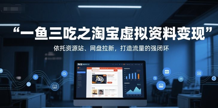 一鱼三吃之淘宝虚拟资料变现,依托资源站、网盘拉新,打造流量的强闭环-樵渔匹