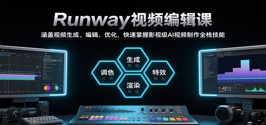 Runway视频编辑课,涵盖视频生成、编辑、优化,快速掌握影视级AI视频制作全栈技能-樵渔匹