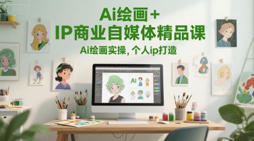 Ai绘画+IP商业自媒体精品课,Ai绘画实操,个人ip打造-樵渔匹