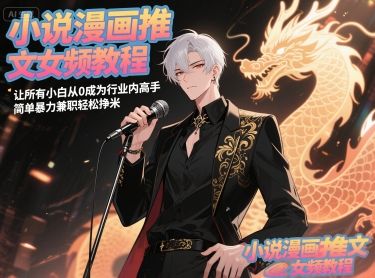 小说漫画推文女频教程,让所有小白从0成为行业内高手,简单暴力兼职轻松挣米-樵渔匹