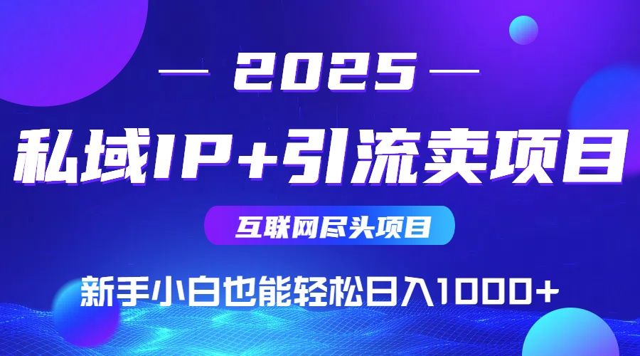 2025网创尽头项目，私域IP+引流，新手小白也能在家日入1000+-樵渔匹