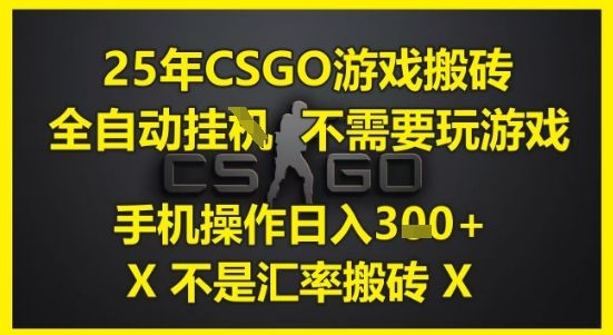 25年CSGO游戏搬砖，全自动运行，不需要玩游戏，手机操作日入3张(不是汇率搬砖)【揭秘】-樵渔匹