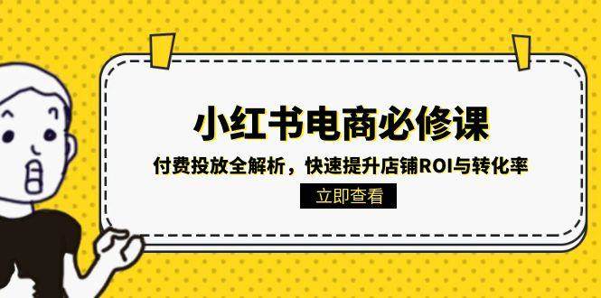 小红书电商必修课：付费投放全解析，快速提升店铺ROI与转化率-樵渔匹