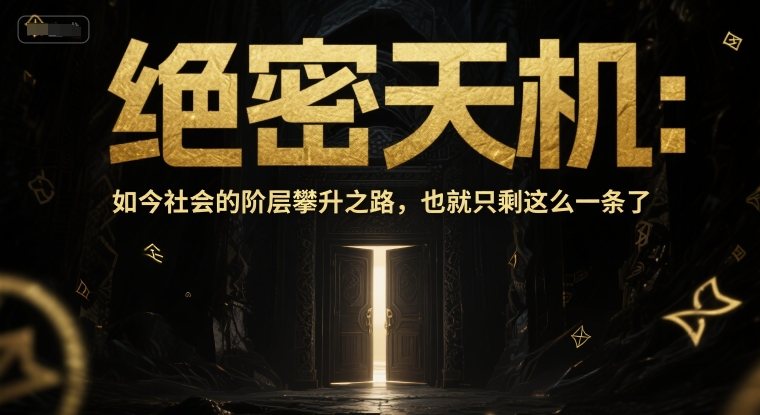 付费文章:绝密天机:如今社会的阶层攀升之路,也就只剩这么一条了-樵渔匹