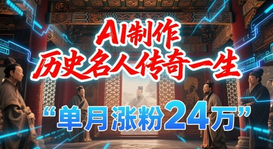 暴力起号!用AI制作历史名人传奇一生,单月涨粉24W,涨粉+变现赛道黑马来了-樵渔匹