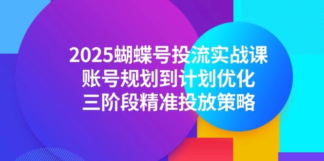 2025蝴蝶号投流实战课,账号规划到计划优化,三阶段精准投放策略-樵渔匹