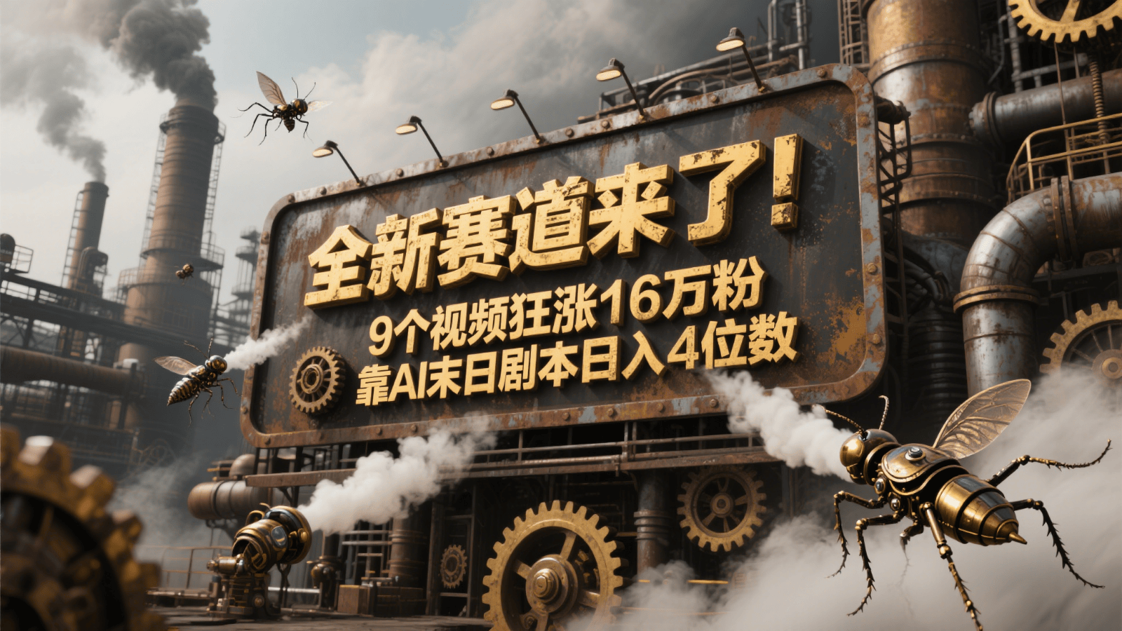 全新赛道来了!9个视频狂涨16万粉,靠AI末日剧本日入4位数,评论区爆肝追更!-樵渔匹