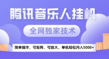 【腾讯音乐挂G】独家技术，项目红利期，可矩阵可放大，稳定月入5k+【揭秘】-樵渔匹