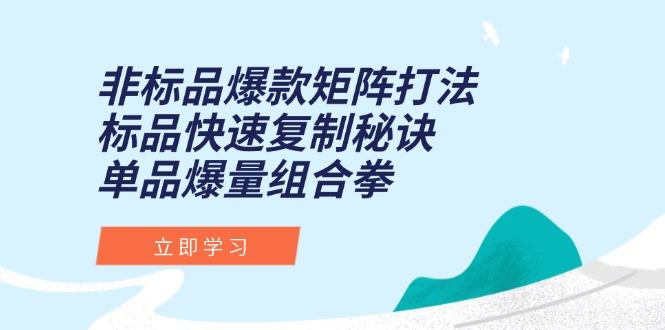非标品爆款矩阵打法,标品快速复制秘诀,单品爆量组合拳-樵渔匹