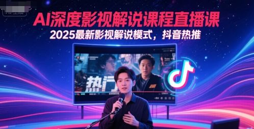 AI深度影视解说课程直播课,2025最新影视解说模式,抖音热推-樵渔匹