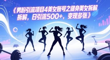 男粉引流项目4美女账号之健身美女拆解，日引流500+，变现多张-樵渔匹