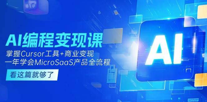 AI编程变现课：掌握Cursor工具+商业变现，一年学会MicroSaaS产品全流程-樵渔匹