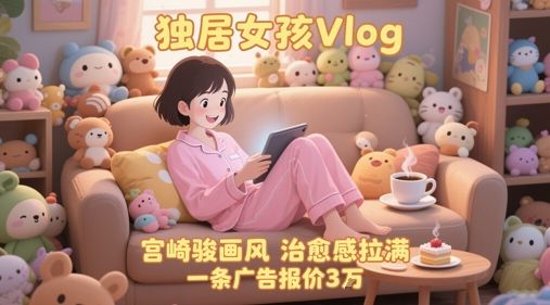 单个账号涨粉71W！用AI制作独居女孩Vlog，宫崎骏画风，治愈感拉满，一条广告报价3W-樵渔匹