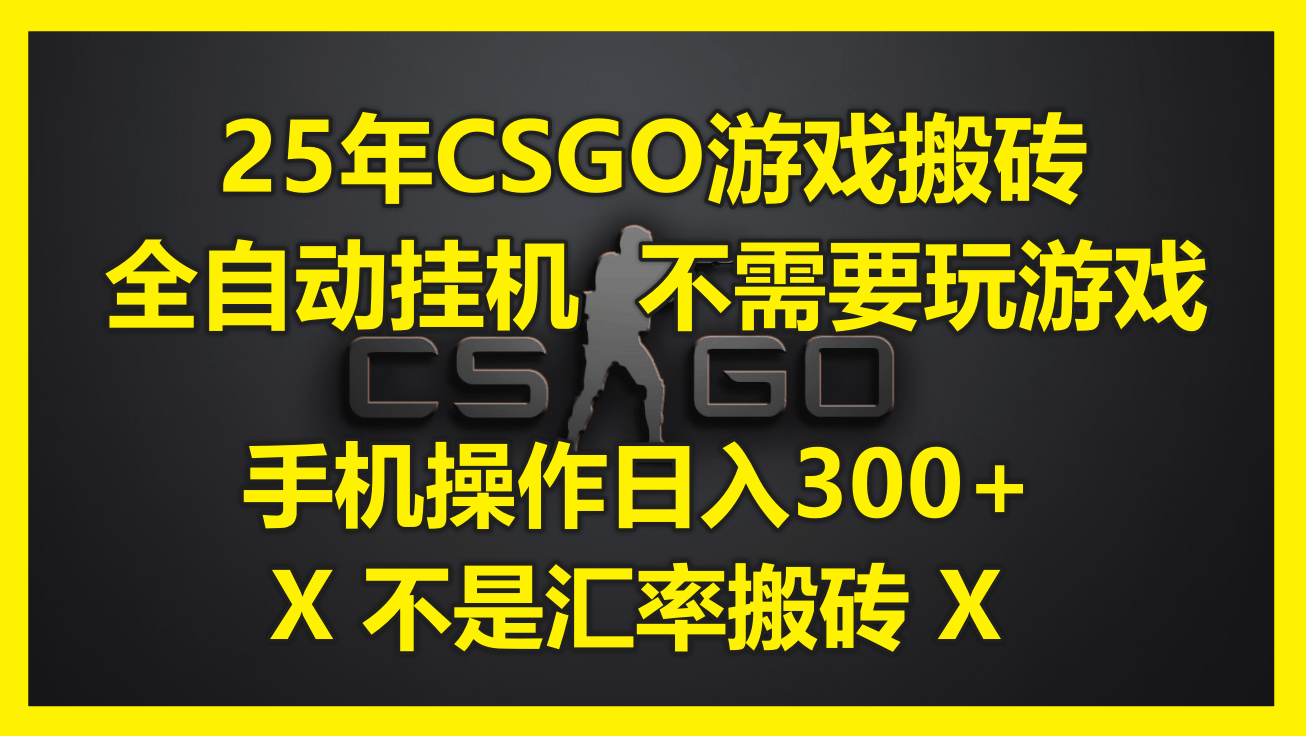 25年CSGO游戏搬砖，全自动挂机，不需要玩游戏，手机操作日入300+。(不…-樵渔匹