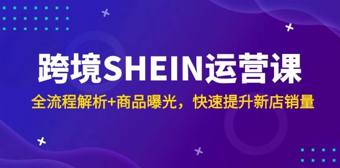 跨境SHEIN运营课，全流程解析+商品曝光，快速提升新店销量-樵渔匹
