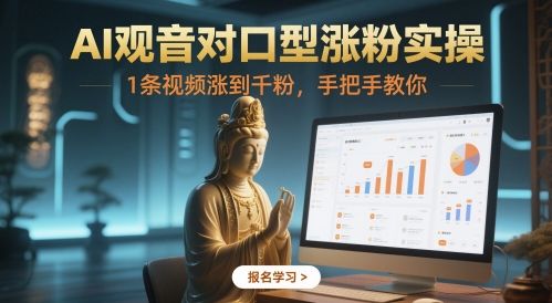 AI观音对口型涨粉实操，1条视频涨到千粉，手把手教你-樵渔匹