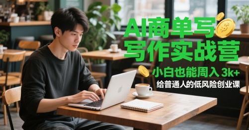AI商单写作实战营,小白也能周入3k+,给普通人的低风险创业课-樵渔匹