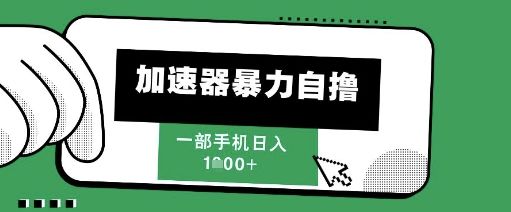 205新风口,加速器暴力自撸,单机日入1k+【揭秘】-樵渔匹