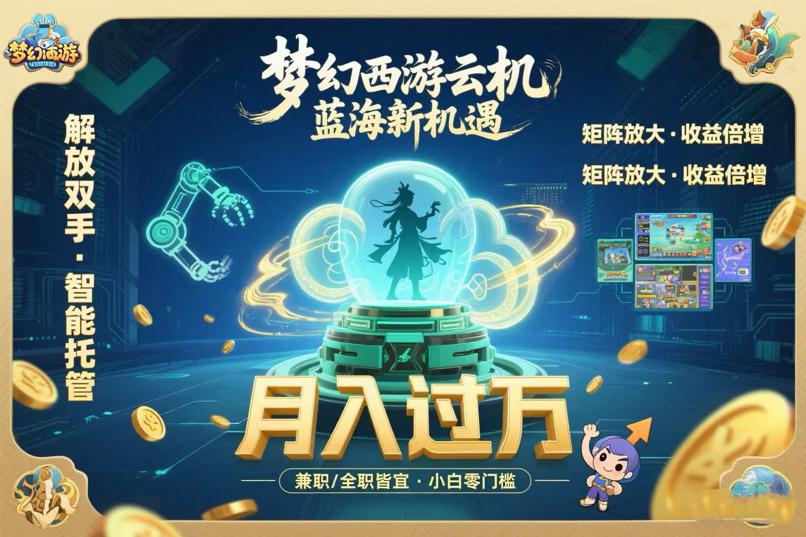 梦幻西游云机最新蓝海玩法  解放双手可矩阵放大 轻松月入过万 小白也可...-樵渔匹
