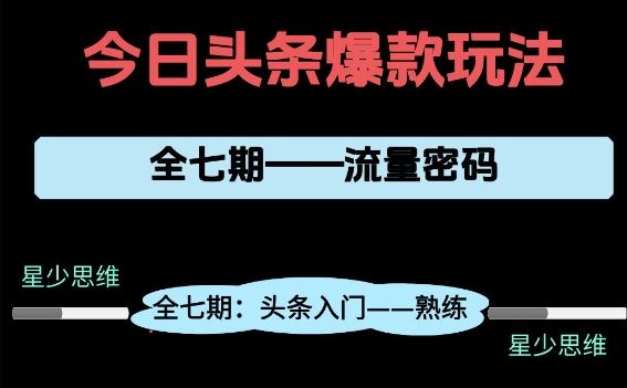 头条系列全七期项目拆解,全是干货,新手从0-1必经过程,99的人会踩的坑-樵渔匹