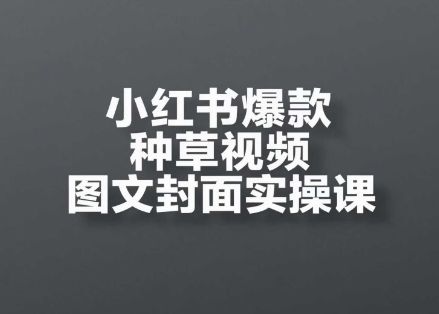 小红书爆款种草视频图文封面实操课,开店、选品、引流、变现全流程-樵渔匹