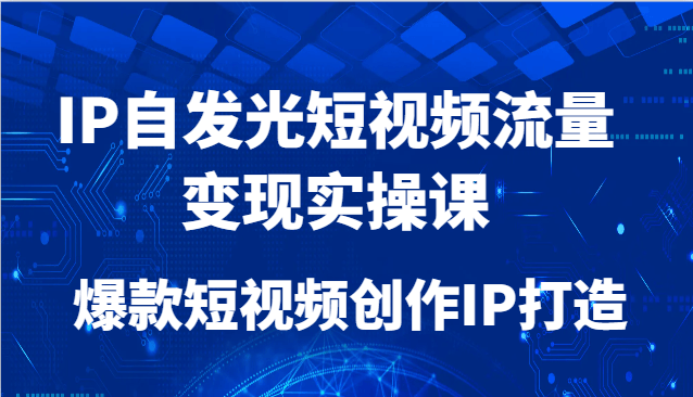 IP自发光短视频流量变现实操课，爆款短视频创作IP打造-樵渔匹