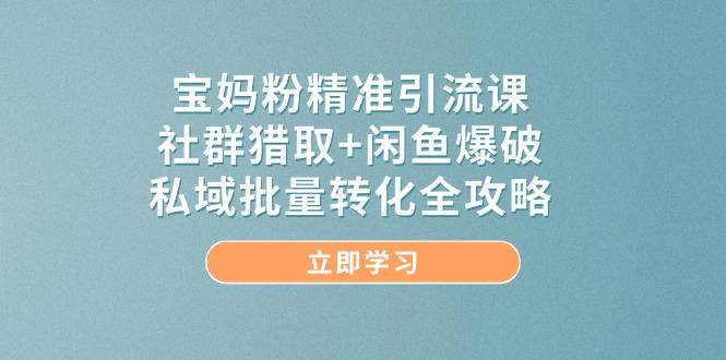 宝妈粉精准引流课，社群猎取+闲鱼爆破，私域批量转化全攻略-樵渔匹