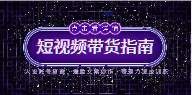 2025短视频带货指南,人设账号搭建,爆款文案创作,表现力速成训练-樵渔匹