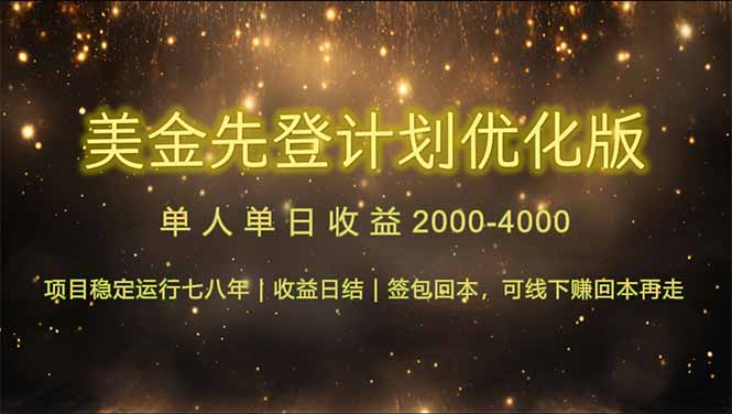 连续7-8年创单日收益冠军项目,日收益$600-1200-樵渔匹