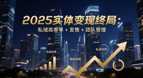 2025实体变现终局：私域高客单+发售+团队管理-樵渔匹