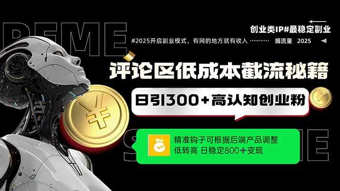 评论区低成本引流秘籍，精准钩子直击用户，单账号日增300+创业粉，日稳…-樵渔匹